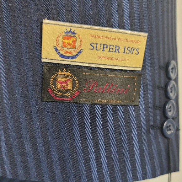 Pallini Navy Oxford Superior 150's Men's Suit Jacket 42R 36W NWT - Picture 6 of 7